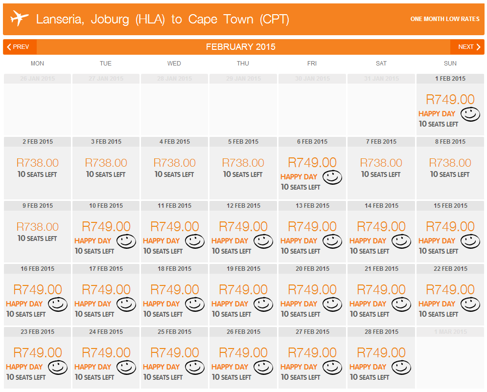 Mango Happy Day Sale. Lanseria to Cape Town February 2015 Mango HDS.
